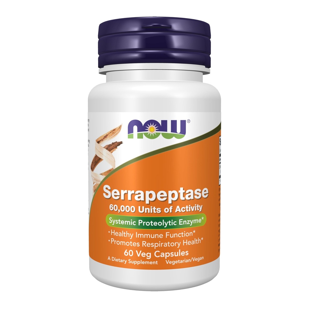 Şimdi Gıdalar Tamamlar, Serrapeptase 60 Faaliyet Birimleri, Respiratory Sağlık ve Immune Function*, 60 Veg Capsules