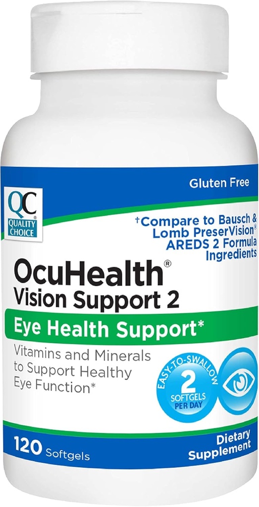 Quality Choice Ocuhealth, Eye Health Vission 2 Vitamin & Mineral Supplement Softgels, 120 Kont Şişes