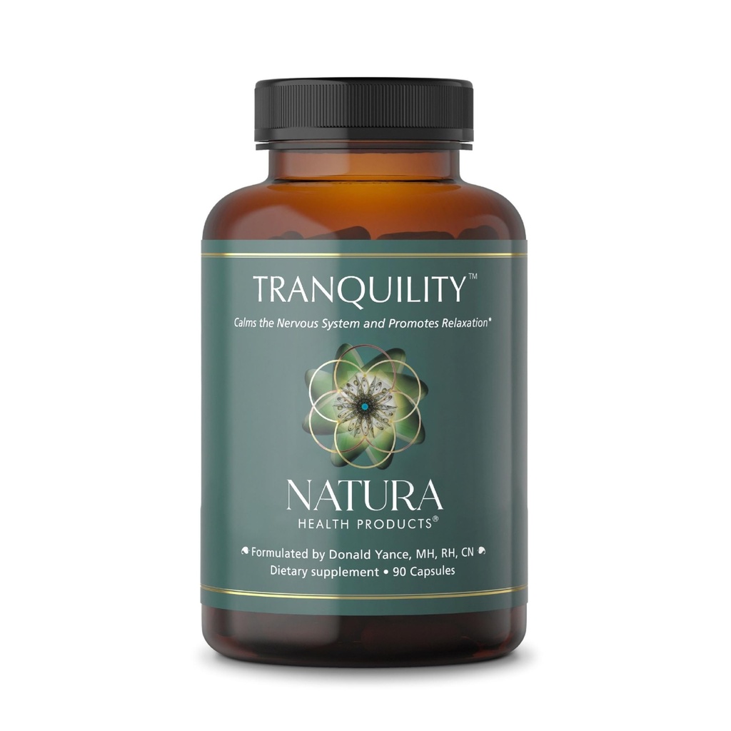Natura Health Products Tranquility Supplement - Supports Relaxation - Διαθέτει L-Θεανίνη, Λέμον Μπάλα, Σάφρον, Κάβα, Skullcap, Λεβάντα και Πάθος Λουλούδι (90 κάψουλες)