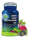 Men's Daily Multivitamin 50 Plus - Vegan methylated Multivitamin for Men 50 and Over - Saw Palmetto, Biotin, Organic Superfoods, Lutein - Eye, Energy, Gut, Health Support - Εύκολη κατάποση κάψουλες