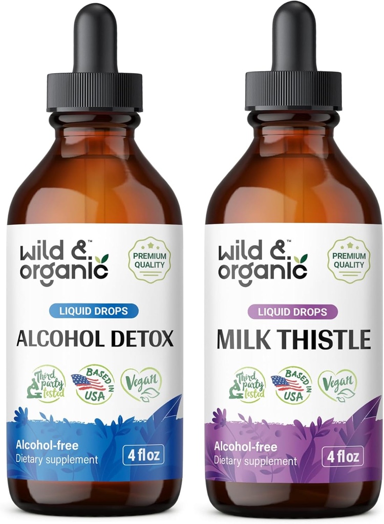 Wild & Organic Alkol Detox Tincture 4 fl oz & Milk Butle Tincture 4 fl oz