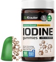 BIO KRAUTER Iodine Gummies - 60 Vegan Chews - 250 mcg P Properties Iodide - Selenium Zink ile Iodine Supplement - Apple Flavor, Pectin-Based Chews