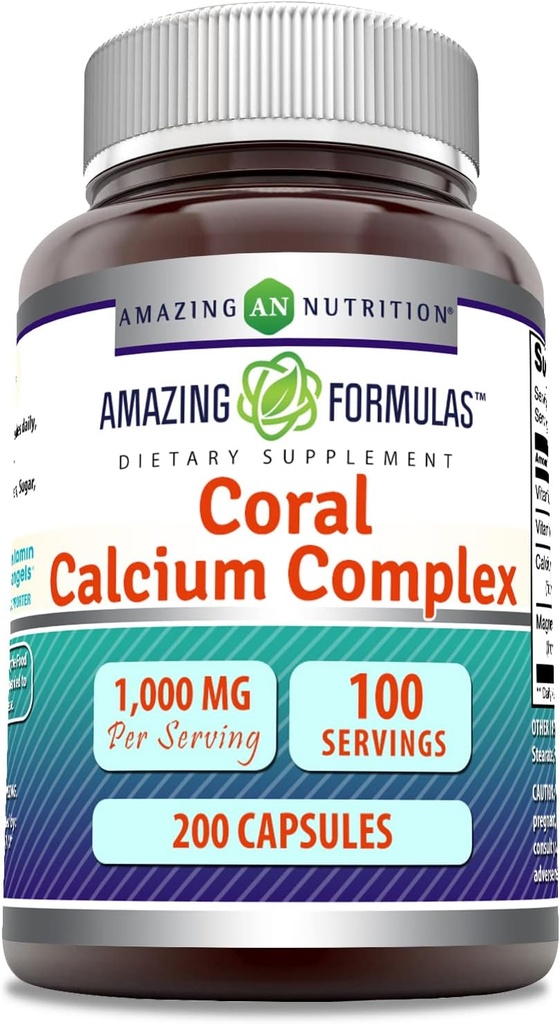Amazing Formulas Coraluba Kompleksi | 1000 Mg | 200 Capsules | Non-GMO | Gluten-Free | Made in USA