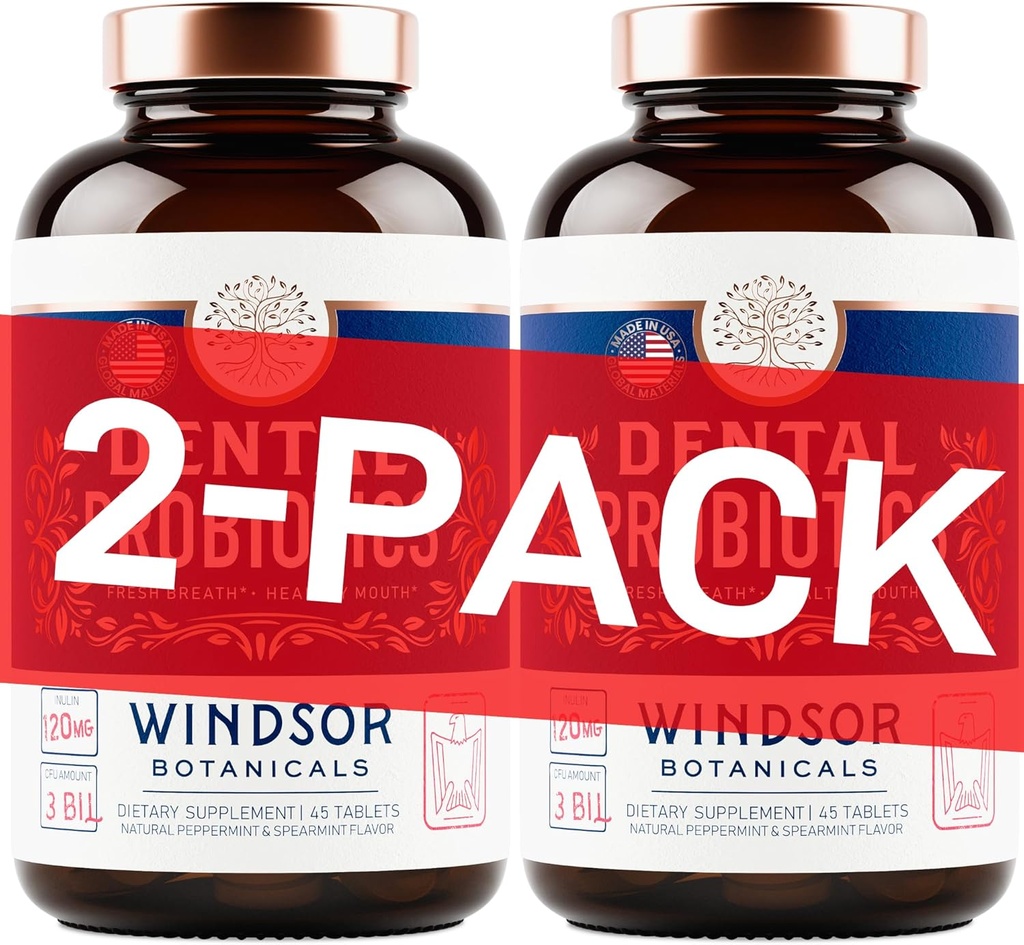 Diş ve Gums için Oral Probiyotikler - 3BN CFU Lactobacillus Salivarius, Paracasei, K12 Pro B, Inulin Diş Probiyotikleri for Bad Breath Treatment, Gum Health - 90 En İyi Oral Probiyotik Mint Tabletler