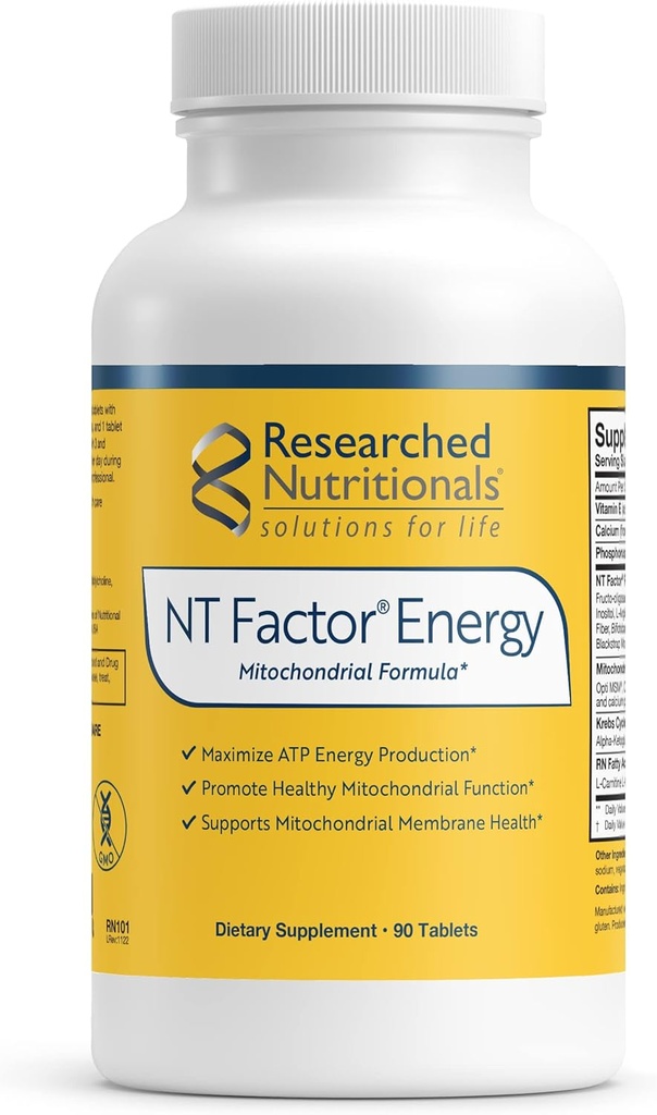 Ερευνημένα Διατροφικά NT Factor Energy - Advanced Mitochondrial Formula to Promotion Cellular Health, ATP Production, Energy & Brain Health (90 Tablets)