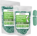 XPRS Nutra Vegan Boyutu 00 Ayrılı Kapsüller - 500 Kont Premium Boş Kapsüller Çantada Ayrıştı - 00 DIY Supplement (Sage Green)