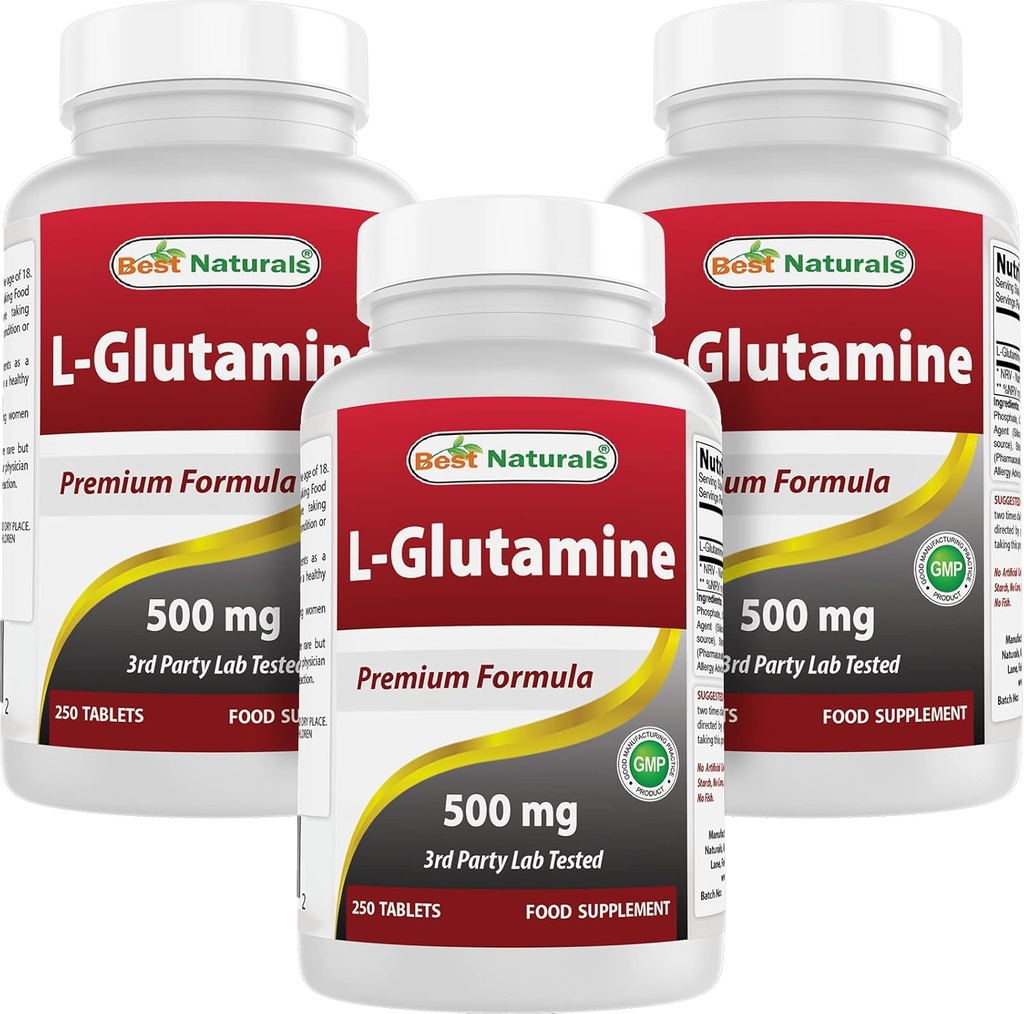 En İyi Doğallar L-Glutamine 500 mg, 250 Tablet (250 Kont (Pazar 3))