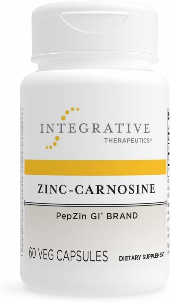 Integrative Therapeutics Zinc-Carnosine - Digestive & Gut Health Support* - GI Tract Supplement - Vegan, Gluten-Free & Dairy-Free - 60 Capsules (60 Servings)