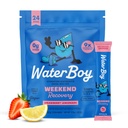 Waterboy Weekend Recovery | 3,200 mg Electrolyte Toz Paketleri | Ginger + L-Theanine + Vitaminler | No Sugar, All Natural, Gluten Free | 24 Iklim Mixes (Strawberry Lemonade)