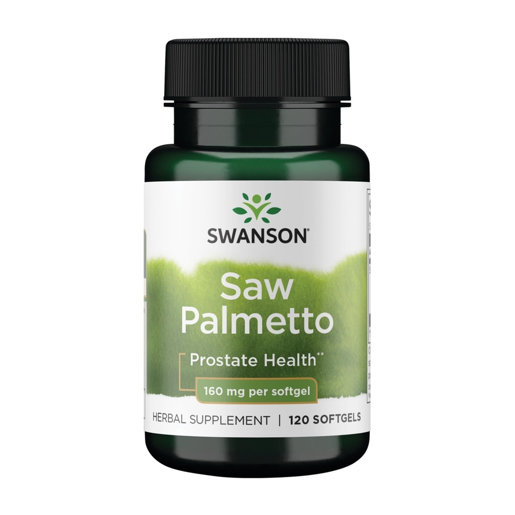 Swanson Saw Palmetto Erkekler Prostate Health Hormon Support Urinary Health 160 Milligrams 120 Sgels