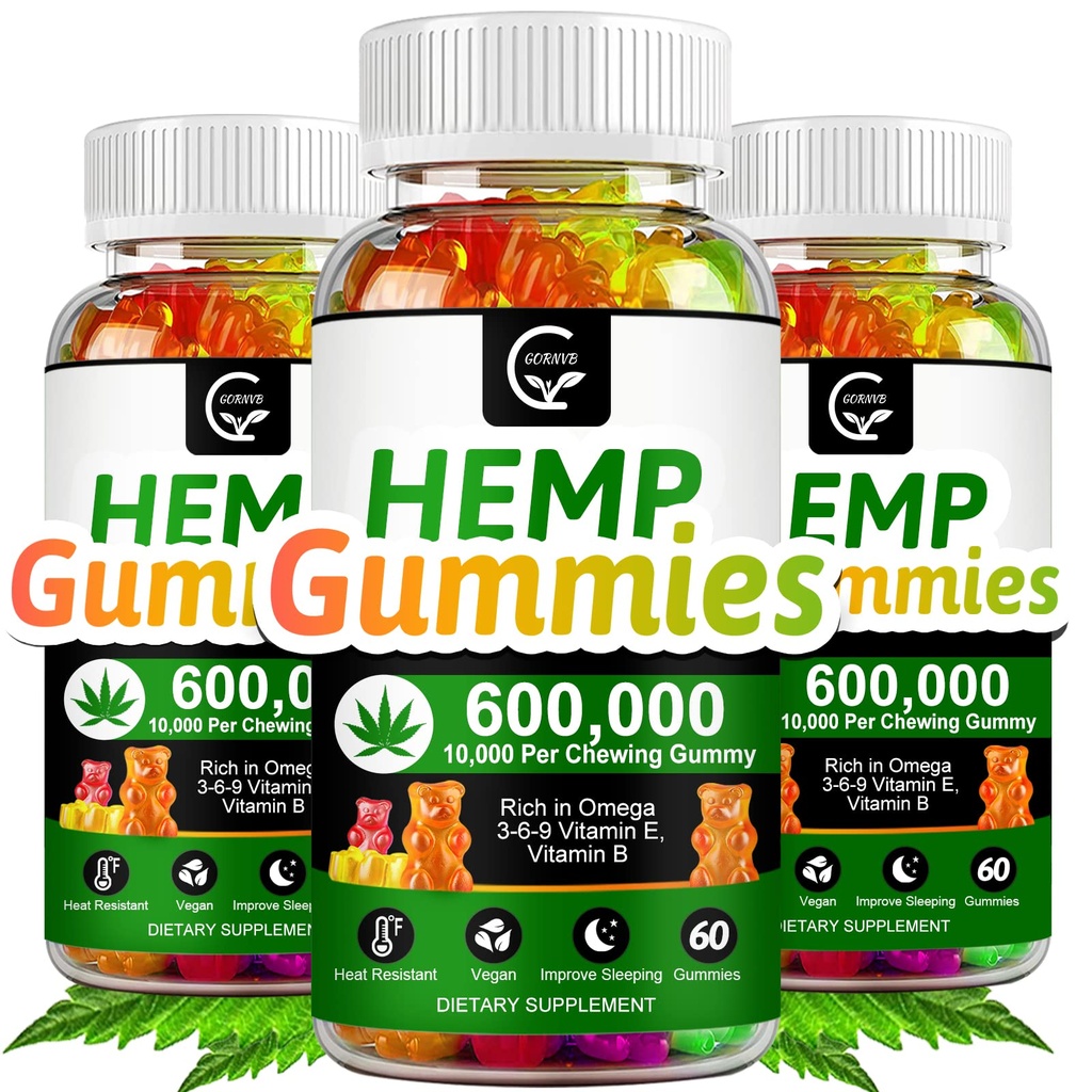 (3 Pack) Yüksek Potency Hemp Gummies 00.000 Ekstra Güçlü - Stres, Uyku, Mood, Calming, Focus, Relaxation Supplements, 100% Natural Hemp Oil Extract Infüzyon Gummies, Vegan, Non-GMO, Gluten-Free-GMO, Gluten-Free-GMO, Gluten-Free-GMO,