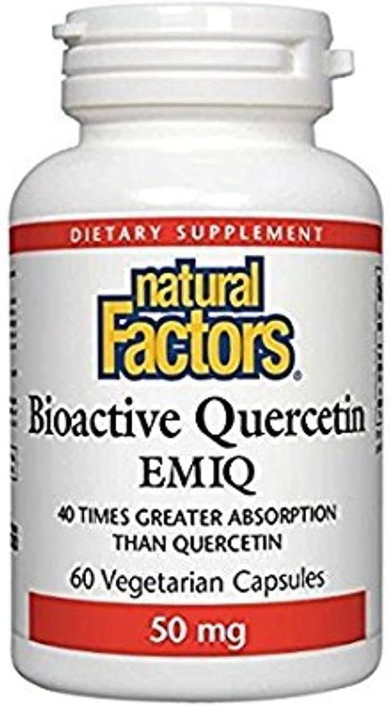 Natural Factors Bioactive Quercetin EMIQ 50mg, 60 Vegetarian Capsules