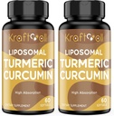 Λιποσωμική Turmeric Κουρκουμίνη 2200 mg με Μαύρο Πιπέρι για Ενισχυμένη Απορρόφηση και Κοινή Υποστήριξη, 60 softgels (2 Φιάλες)
