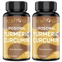 Liposomal Turmeric Curcumin 2200 mg with Black Pepper forBoostd Abions and Common Support, 60 softgels (2 Şişe)