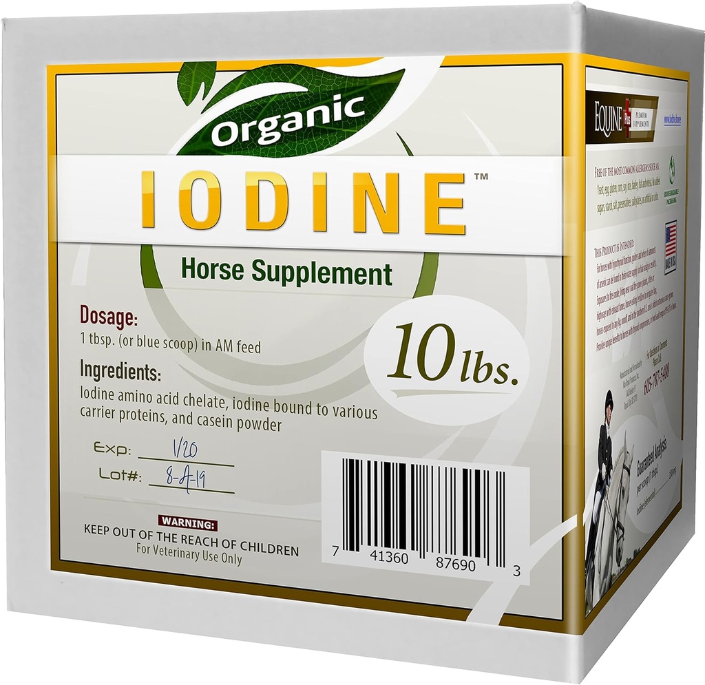 Organik Iodine 10 lbs. - Atlar için Beslenme Supplement, Hayvanlar - w / 18 Amino Asits