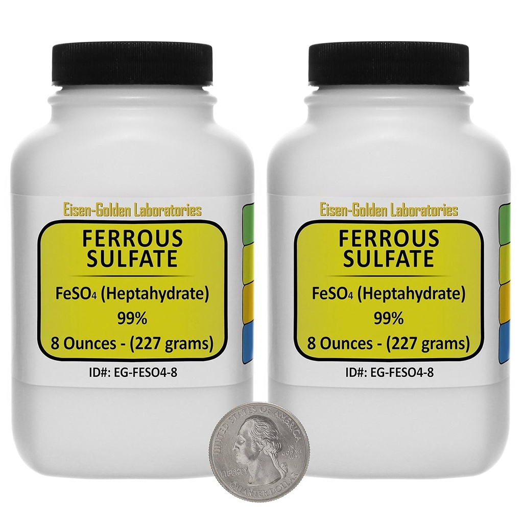 Σιδήρου θειικό [FeSO4] 99% ACS βαθμού σκόνη 1 Lb σε δύο διαστημικές φιάλες