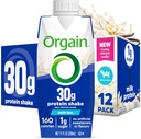 Orgain 30g υψηλή πρωτεΐνη Shake, Γαλακτοκομική απομονωμένη πρωτεΐνη γάλακτος, Vanilla Bean, 5g BCAAs, 1g ζάχαρη ανά υπηρεσία, αντικατάσταση γεύματος, έτοιμη για ποτό, Κετοφιλική, χωρίς γλουτένη 11 Fl Oz (πακέτο των 12)