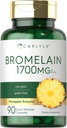 Carlyle Bromelain 1700 mg | 90 Capsules | Pineapple Enzyme Supplement | Non-GMO ve Gluten Free