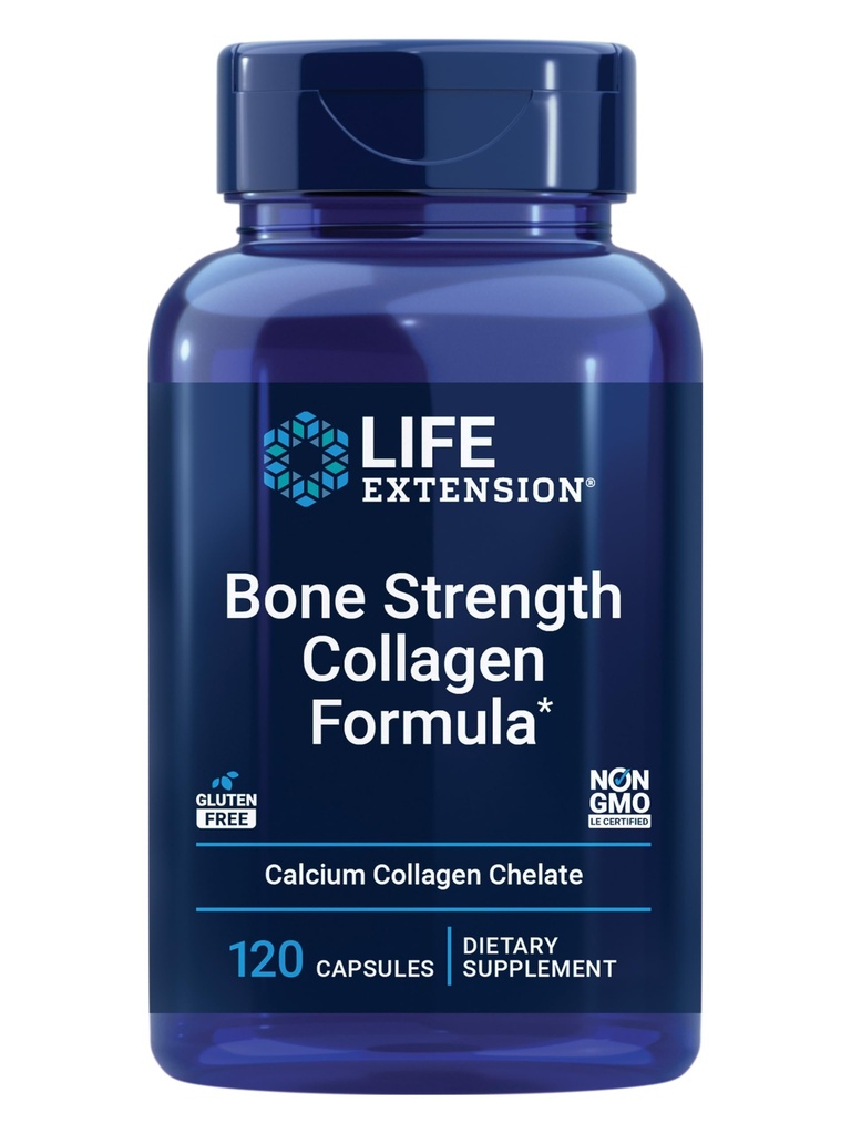 Life Extension Bone Strength Collagen Formula, Steel Collagen chelate,uba fuctoborate, D3, Magnezyum Citrate, Silikon, Boron, Gluten-Free, Non-GMO, 120 Capsules