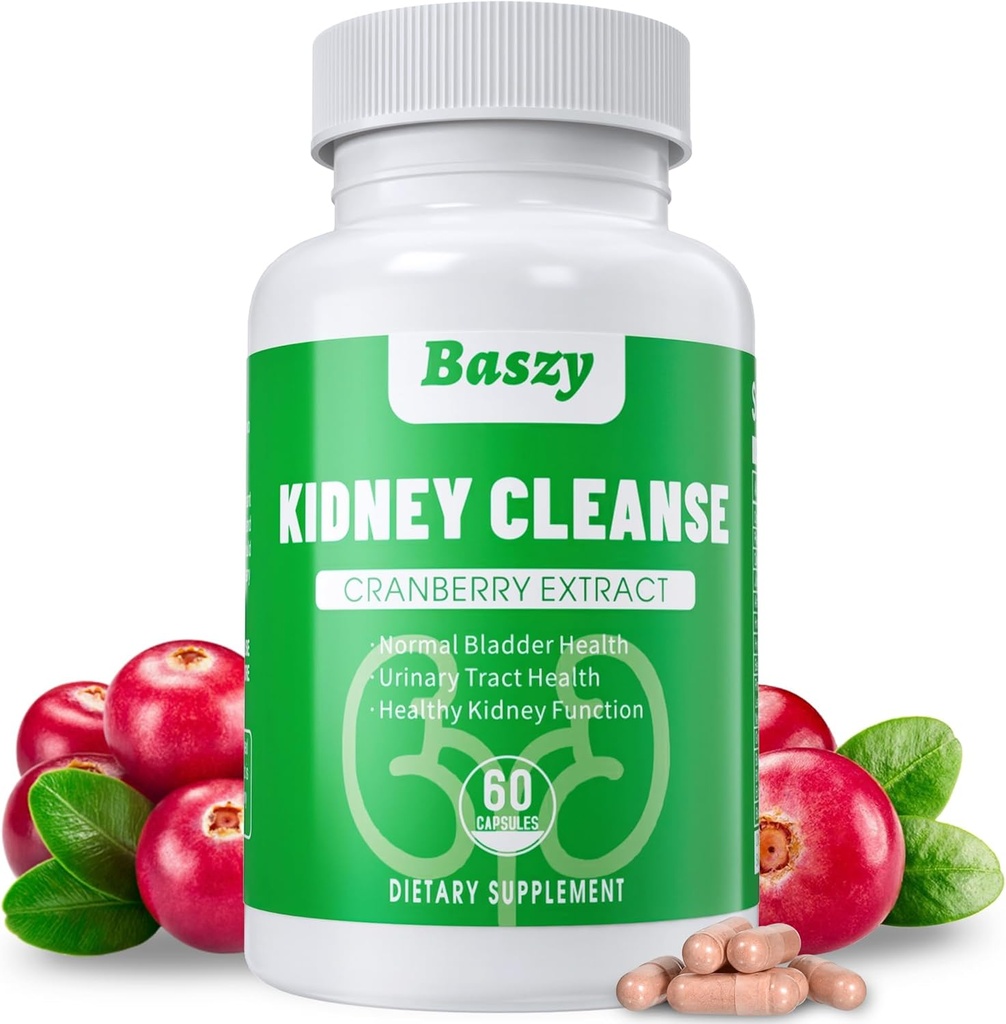 Kidney Cleanse Detox & Tamir | Ekstra Kuvvet 50:1 Cranberry Extract | 22-in-1 Kidney Health Supplement | Kidney Support Formula for Kidney Restore | Kidney Detox ve Bladder Health