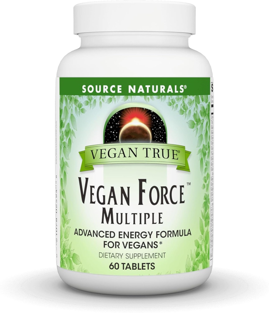 Source Naturals Vegan True, Vegan Force Multi, Advanced Energy Formula for Vegans* - 60 Tablet