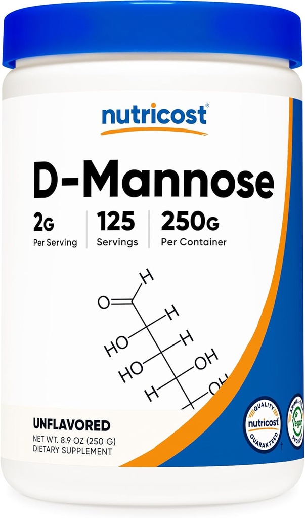 Nutricost D-Mannose Toz 250 Grams - Non-GMO ve Gluten Free