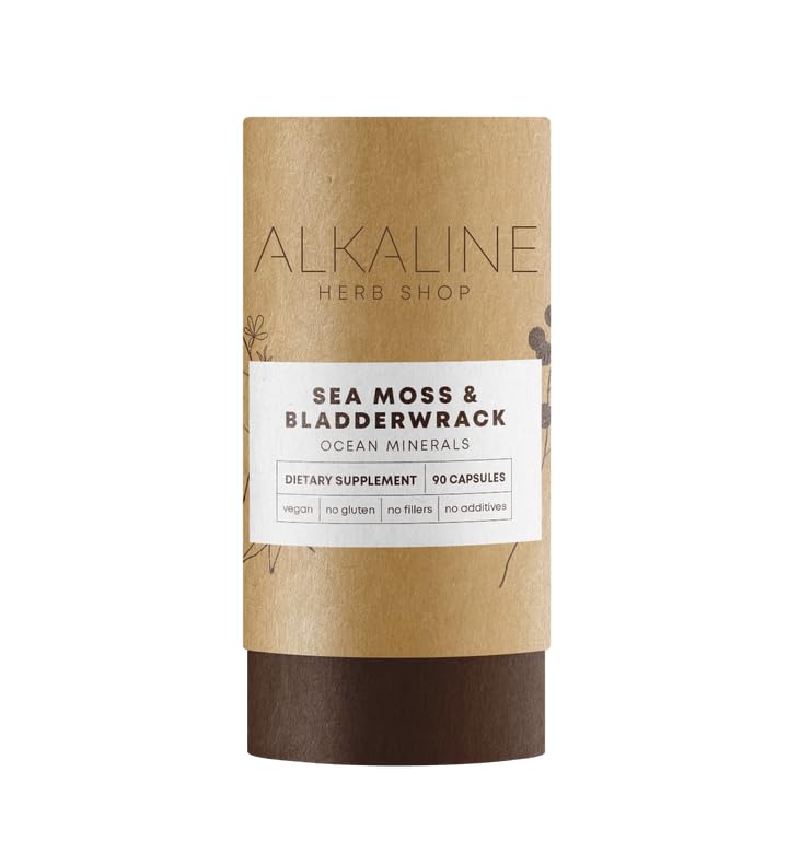Alkaline Herb Shop Sea Moss και συμπλήρωμα Bladderwrack 90 κάψουλες