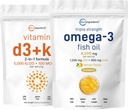 Μικρο Συστατικά Βιταμίνη D3 5.000iu + K2 100mcg Softgels & Omega-3 ιχθυέλαιο 120 Softgels Bundle 2 Pack 