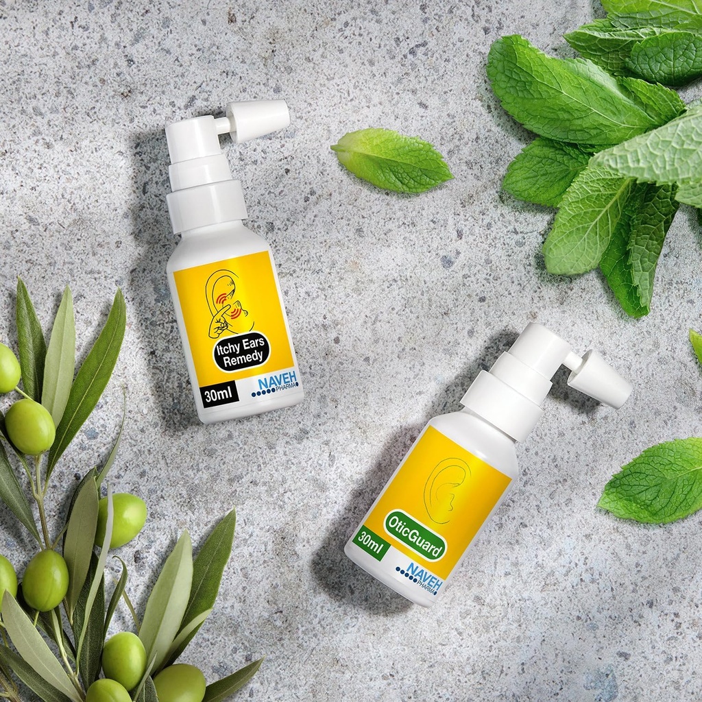 NAVEH PHARMA Itchy Ears Remedy Ear Temizlik ve Itch Relief (1 fl oz) + NAVEH PHARMA Otic gaurd (1 fl oz)