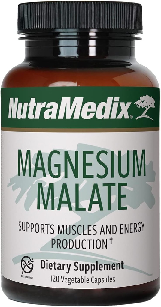 NutraMedix Magnezyum Malate - Bone Health, Joint & Muscle Support - Geliştirilmiş Aborpsiyon - Enerji Desteği Supplement - Vitamin D Abors (120 Vegetarian Capsules) Yardım