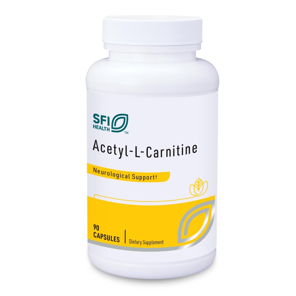Klaire Laboratuvarları SFI Health Acetyl-L-Carnitine 500 mg - Hipoallergenik Acetyl L-Carnitine Supplement - Bilişsel Sağlık, Enerji Üretimi ve Beyin Desteği (90 Capsules)