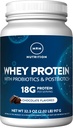 MRM Beslenme Whey proteini | Chocolate Flavored |18g protein | 2 Milyar probiyotikler + Digestive enzimler + BCAAs | High Abxia + Digestion | Hormon + antibiyotik Ücretsiz | 33 Hizmetler