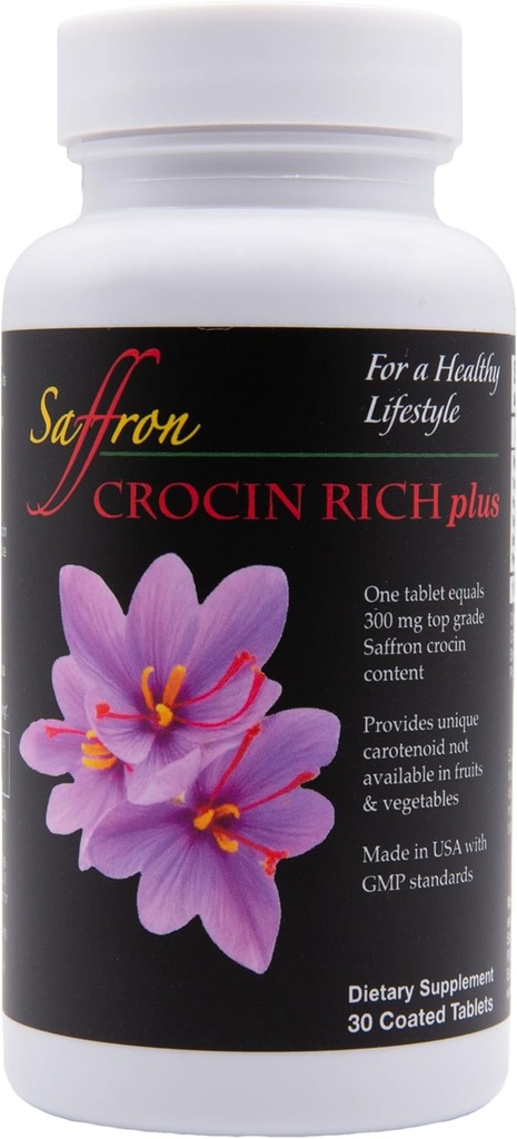 CROCIN RICH Plus – Brain & Memory Support Supplement with 25mg Crocin υψηλής καθαρότητας, η κλινικά Σπουδασμένη ένωση πίσω από τα οφέλη υγείας του Saffron 