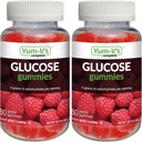 YUM-V'S Γλυκόζη Gummies – Γρήγορη δράση Γλυκόζη Μασώμενα Gummies – Μεγάλη γεύση – Χωρίς γλουτένη, Vegan, μη-GMO – Berry Natural Γεύση – 60 Μασώμενα Gummy για ενήλικες & παιδιά (Pack of 2)