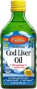 Carlson - Cod Liver Oil, 1100 mg Omega-3s, Liquid Fish Oil Supplement, Wild-Caught Norveç Arctic, Sustainable Sourced Nordic Liquid, Lemon, 250 ml