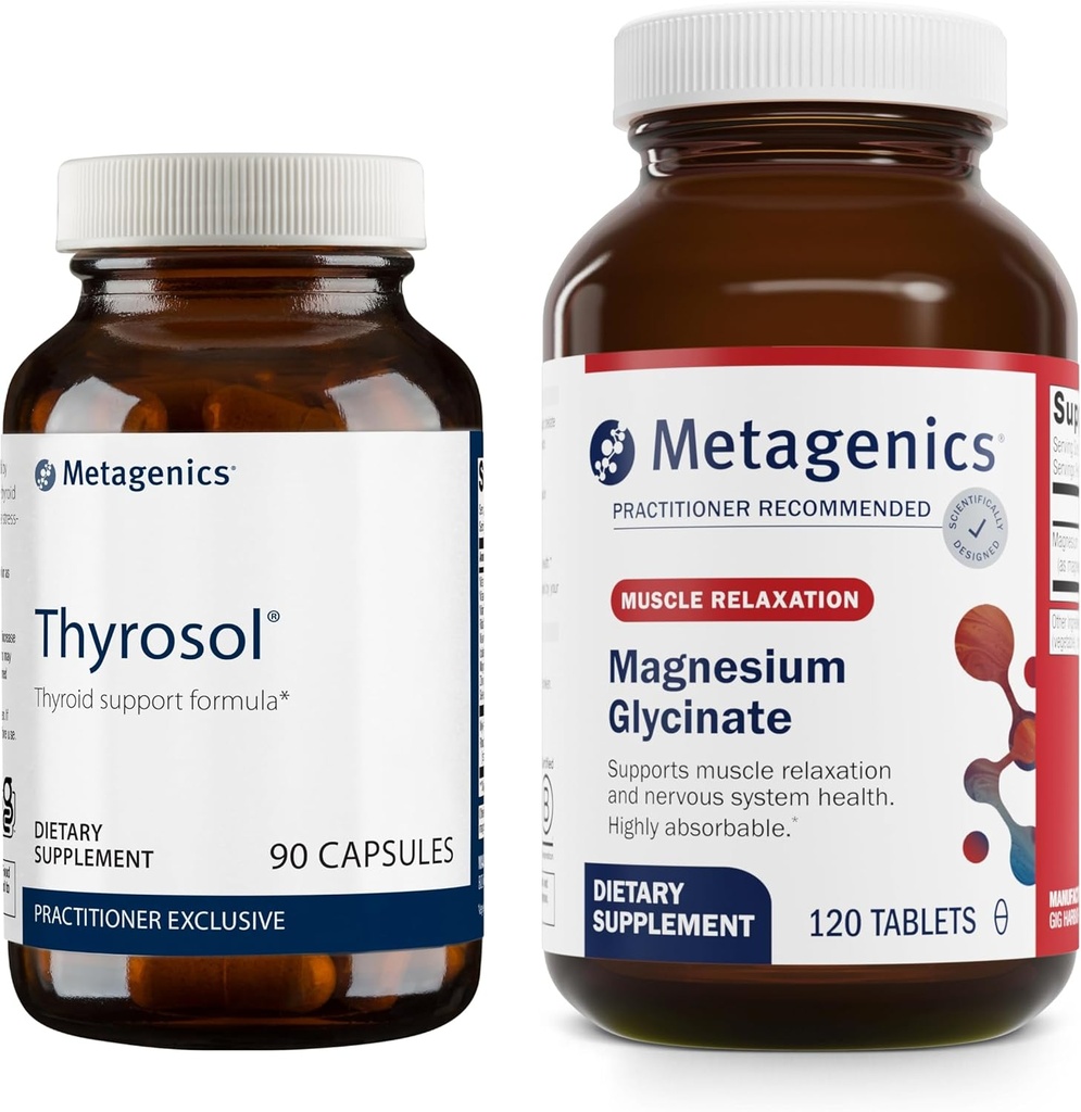Μεταγονικό Bundle - Thyrosol & Magnesium Glycinate - 90 Count of Thyrosol for Thyroid Health - 120 Δισκία Μαγνησίου Γλυκινικό για την υποστήριξη του νευρικού συστήματος