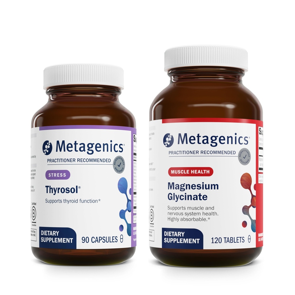 Metagenics Sche - Thyrosol & Magnezyum Glycinate - 90 Tiroid Sağlığı için Thyrosol Sayısı - Magnezyum Glycinate için 120 Tablet