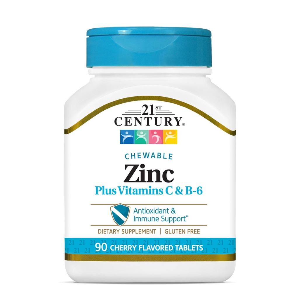 21. Yüzyıl çinko Chewable Withc & B6 - Cherry, 90 Count