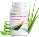 AloeCure Daily Probiyotiks 10 Milyar CFU for Digestive Support 8 Strains, 6 Prebiyotiks & Enzymes - Kadınlar ve Erkekler için Bromelain ile Digestive Relief, 30 Caps