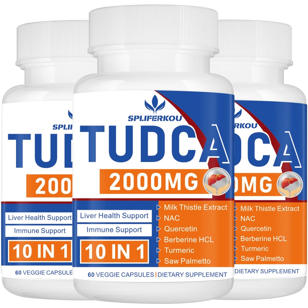 2000 mg Tudca Liver Support Supplement, Tudca Bile Salt ile Süt Butle ve Nac,180 Capsules for 90 Days,Detoxification,Immune System