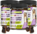 Dog Urinary Tract Enfeksiyon Tedavisi, Bladder & Kidney Köpeklere Destek, Güçlü Pet Care, Natural Soft Chews with Cranberry & Glucosamine, Made in the USA, Chicken Flavor, 90 Count, 3 Pack