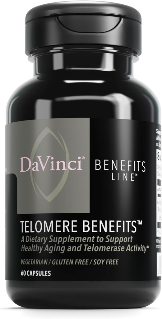 DAVINCI Laboratuvarları Telomer Faydaları - Sağlıklı Aging, Antioksi Seviyeleri, Hafıza ve Telomerase Aktivitesi* - Astragalus Root - Gluten-Free - 60 Sebze Kapsülleri