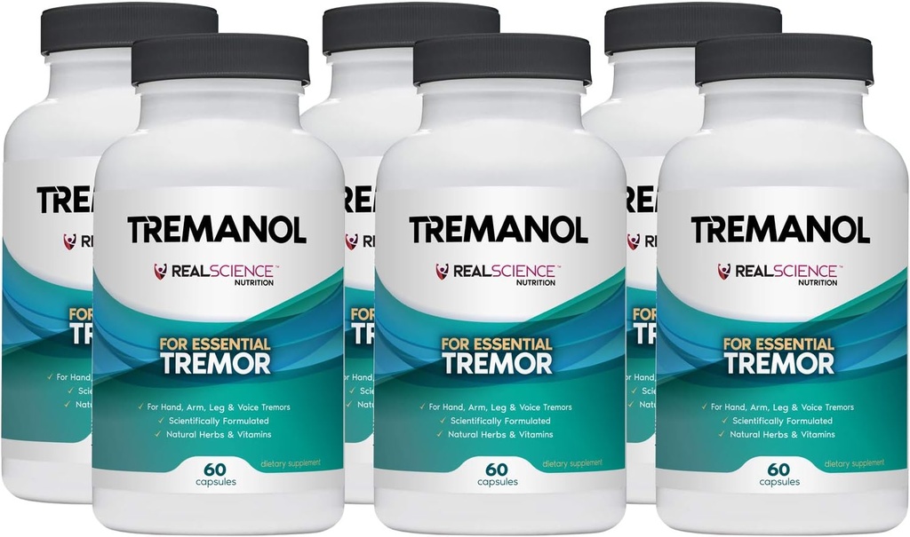 Tremanol – 6 Paket - Essential Tremor için Doğal Yardım - Shaky Hands, Arm, Leg ve Ses Tremors için Yardım Sağlıyor
