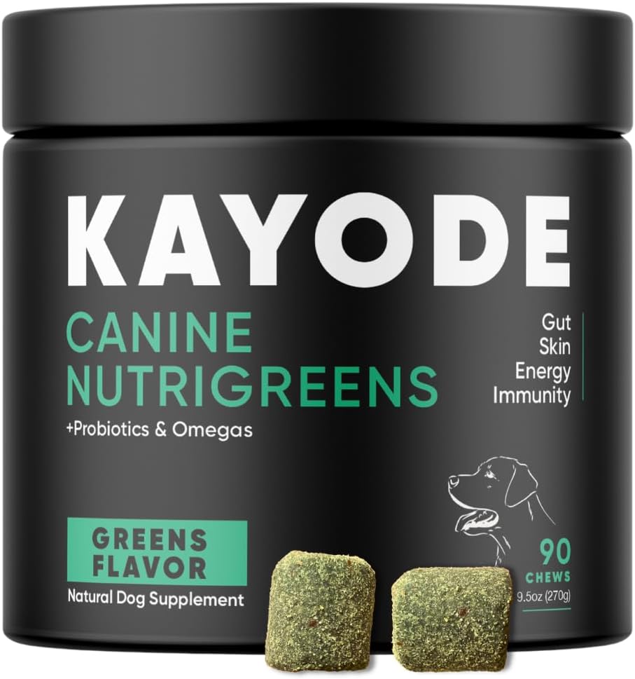 Canine NutriGreens - Doğal Köpek Vitaminleri ve Köpekler için Probiyotikler. No Messy Toz. Spirulina, Kelp & Antioksi Berry Mix. 6in-1 Dog Supplements & Vitamins Chews. Köpekler için Süper Yeşiller.