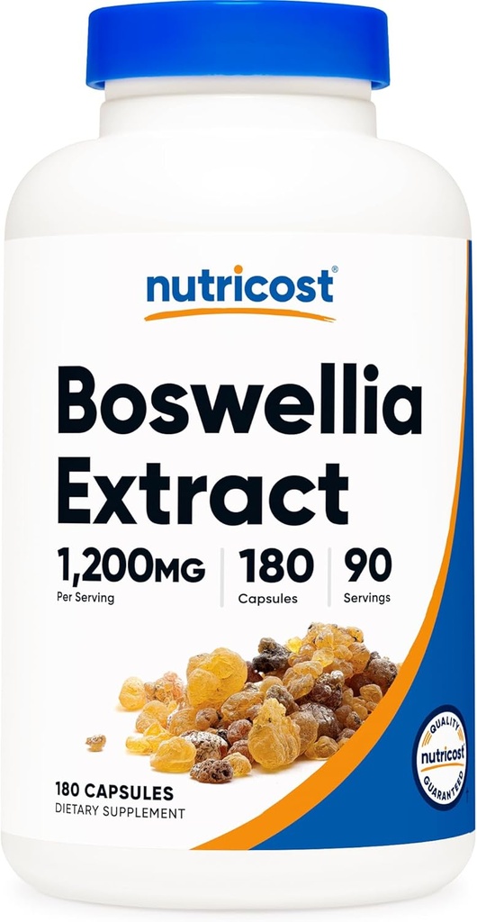 Κάψουλες εκχύλισμα Boswellia (1.200 MG) (180 CAPS) - Χωρίς γλουτένη, μη ΓΤΟ, Vegan, 90 Servings
