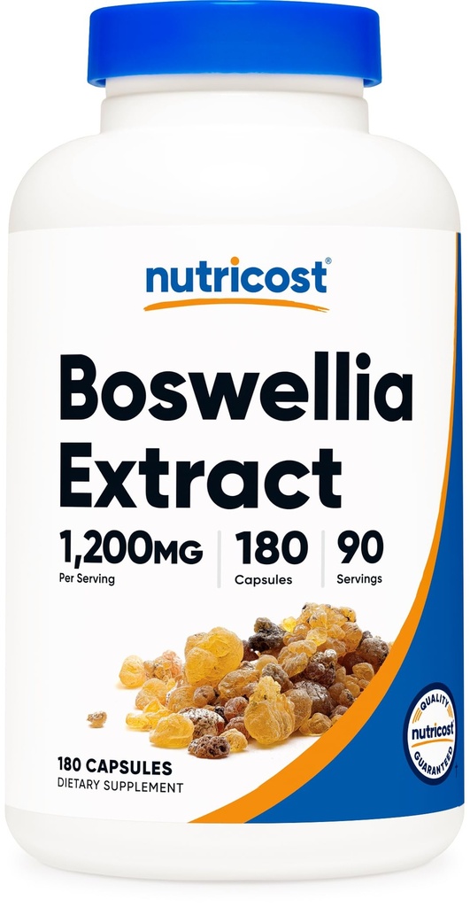 Nutricost Boswellia Extract 180 κάψουλες για 90 σέρβις ανά φιάλη - Χωρίς γλουτένη και χωρίς ΓΤΟ, Vegan