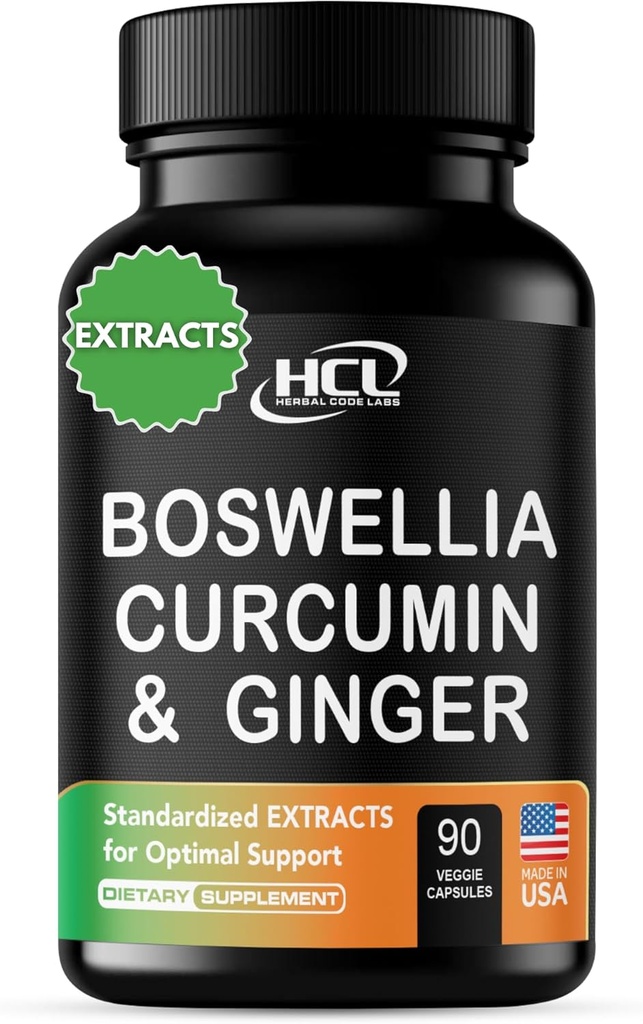 Boswellia Curcumin Ginger Extracts Supplement – Güçlü% 95 Curcuminoids Natural Support Pills for Mobility & Flexability – Ekstra Kuvvet Boswelia with Turmeric Curcumin Organic Ginger Supplement