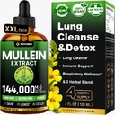 vivcmin Mullein Drops for Lungs with Licorice & Astragalus, Lung Detox for Smokers Tincture, Respiratory & Immune Support, Mullein Leaf Extract for Lung Cleanse, 4 fl oz