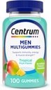 Centrum Men's Multivitamin Gummies, Immune, Enerji, Sağlıklı Görünüm Desteği, 100 Kont, 50 Day Supply