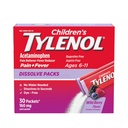 Children's Tylenol Dissolve Packs for Pain Relief, Fever Medication, 160 mg Acetaminophen, Dye Free, Kids' Powder Packets for Cold & Flu Symptom Relief; Wild Berry Flavor, 30 ct.; Pack of 1